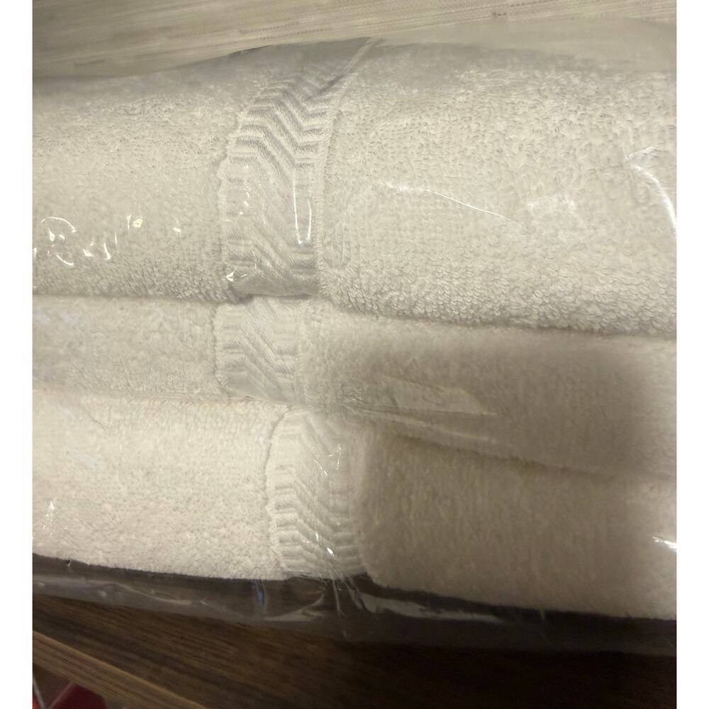 Three (3) Gold Crest 27 x 54 White Bath Towels - Picture 3 of 3